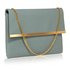 LSE00279 -  Grey Large Flap Clutch purse