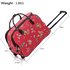 AGT00309C - Red Butterfly Print Travel Holdall Trolley Luggage With Wheels - CABIN APPROVED