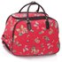 AGT00309C - Red Butterfly Print Travel Holdall Trolley Luggage With Wheels - CABIN APPROVED