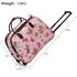 AGT00309C - Pink Butterfly Print Travel Holdall Trolley Luggage With Wheels - CABIN APPROVED