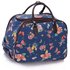 AGT00309C - Wholesale & B2B Navy Butterfly Print Travel Holdall Trolley Luggage With Wheels - CABIN APPROVED Supplier & Manufacturer