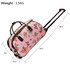 LS00308C - Pink Butterfly Print Travel Holdall Trolley Luggage With Wheels - CABIN APPROVED