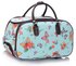 AGT00308C - Wholesale & B2B Blue Butterfly Print Travel Holdall Trolley Luggage With Wheels - CABIN APPROVED Supplier & Manufacturer