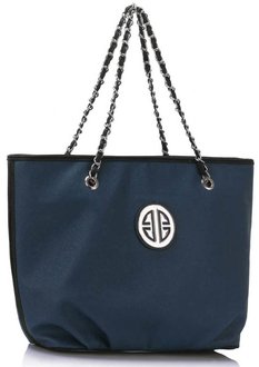 LS00389 - Navy Shoulder Bag With Chain Strap