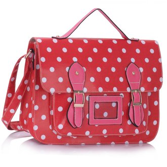 LS00226P - Pink Spotty Polka Dot Satchel Handbag