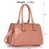 LS00343 - Nude Patent Satchel With Metal Frame