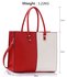 LS00319B - Large Red / White Fashion Tote Handbag