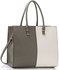 LS00319B - Large Grey / White Fashion Tote Handbag