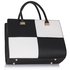 LS00153XL - Large Black / White Fashion Tote Handbag