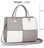 LS00153XL - Large Grey / White Fashion Tote Handbag