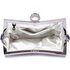 LSE00297 - Wholesale & B2B Silver Sequin Peacock Feather Design Clutch Evening Party Bag Supplier & Manufacturer