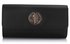 LSE0026A -  Black Large Flap Clutch purse