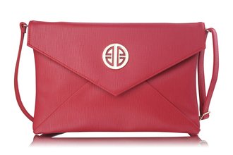 AG00220A -  Red Large Flap Crossbody Bags