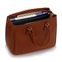 LS00359 - Top Zip Brown Tote Handbag- Fits laptops up to 15.4''