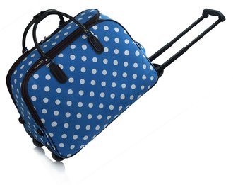 LS00309 - Blue Light Travel Holdall Trolley Luggage With Wheels - CABIN APPROVED