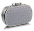 LSE0036 - Silver Crystal Encrusted Clutch Evening Wedding Bag Purse