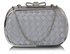 LSE0036 - Silver Crystal Encrusted Clutch Evening Wedding Bag Purse