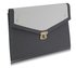 LSE00276 -  Wholesale & B2B Grey / White Large Flap Clutch purse Supplier & Manufacturer