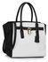LS00396 - Wholesale & B2B Black/ White Padlock Tote With Long Strap Supplier & Manufacturer