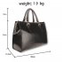 AG00366  - Black Front Pocket Grab Tote Handbag