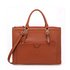 AG00366  - Brown Front Pocket Grab Tote Handbag