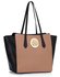 LS00403  - Wholesale & B2B Black / Nude Shoulder Bag With Metal Detail Supplier & Manufacturer