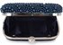 LSE00209 - Navy Beaded Pearl Rhinestone Clutch Bag