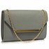 LSE00293 -  Grey Large Flap Clutch purse