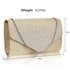 LSE0070 (NEW) - Nude Diamante Design Evening Flap Over Party Clutch Bag