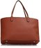 LS00407 - Brown Women's Large Tote Shoulder Bag