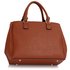 LS00410  - Brown Padlock Tote Handbag
