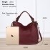 AG00448 - Large Burgundy Hobo Bag