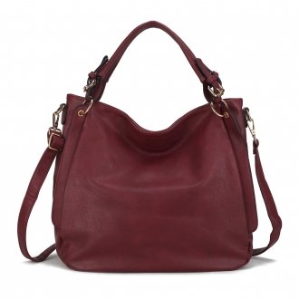 AG00448 - Large Burgundy Hobo Bag