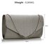 LSE0070 (NEW) - Grey Diamante Design Evening Flap Over Party Clutch Bag