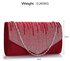 LSE0070 (NEW) - Red Diamante Design Evening Flap Over Party Clutch Bag