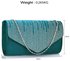 LSE0070 (NEW) - Teal Diamante Design Evening Flap Over Party Clutch Bag