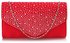 LSE00299 -  Red Diamante Flap Clutch purse