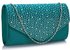 LSE00299 -  Teal Diamante Flap Clutch purse