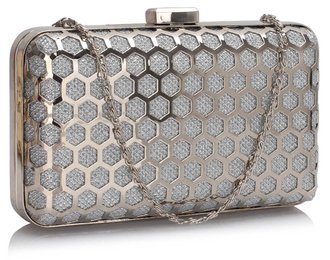 LSE00309 - Silver Luxury Clutch Purse