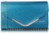 LSE00266 -  Teal Large Flap Clutch purse