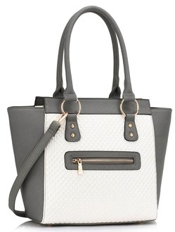 LS00414 - Wholesale & B2B Grey / White Fashion Tote Bag Supplier & Manufacturer
