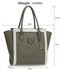 LS00417 - Wholesale & B2B Grey / White Tote Bag With Metal Accessories Supplier & Manufacturer