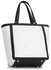 LS00401 - White Fashion Tote With Stunning Metal Work