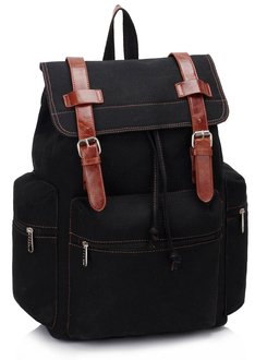 AG00443  - Black Backpack Rucksack School Bag