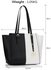 LS00464 - Black / White Women's Large Tote Bag