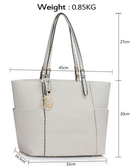 LS00471 - White Tote Shoulder Bag
