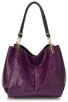 LS00243 - Purple Snake- Effect Shoulder Bag