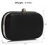 LSE00301 - Black Beaded Rhinestone Clutch Bag