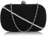 LSE00301 - Black Beaded Rhinestone Clutch Bag