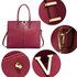 AG00319C - Burgundy Fashion Tote Handbag